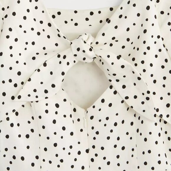 LOFT ~Petite Dotted Tie Back Flare Polka Dot Dress in size OOP* XXS (tagged OP) - Picture 3 of 15
